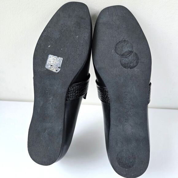 Freda Salvador NEW Croc Embossed Black Patent Leather Loafers Flats Women Size 6 - Picture 10 of 11